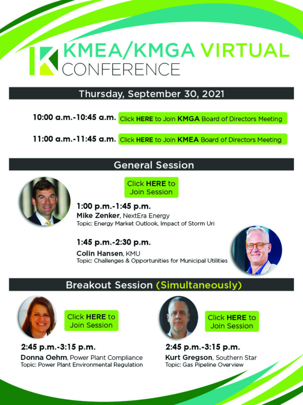 VIRTUAL conference schedule with links to join the meetings - KMEA